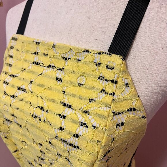 NWT ASOS Lace Stripe Midi Dress with Cross Back Size 8 - Picture 4 of 5